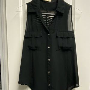 Black tank with back cutouts